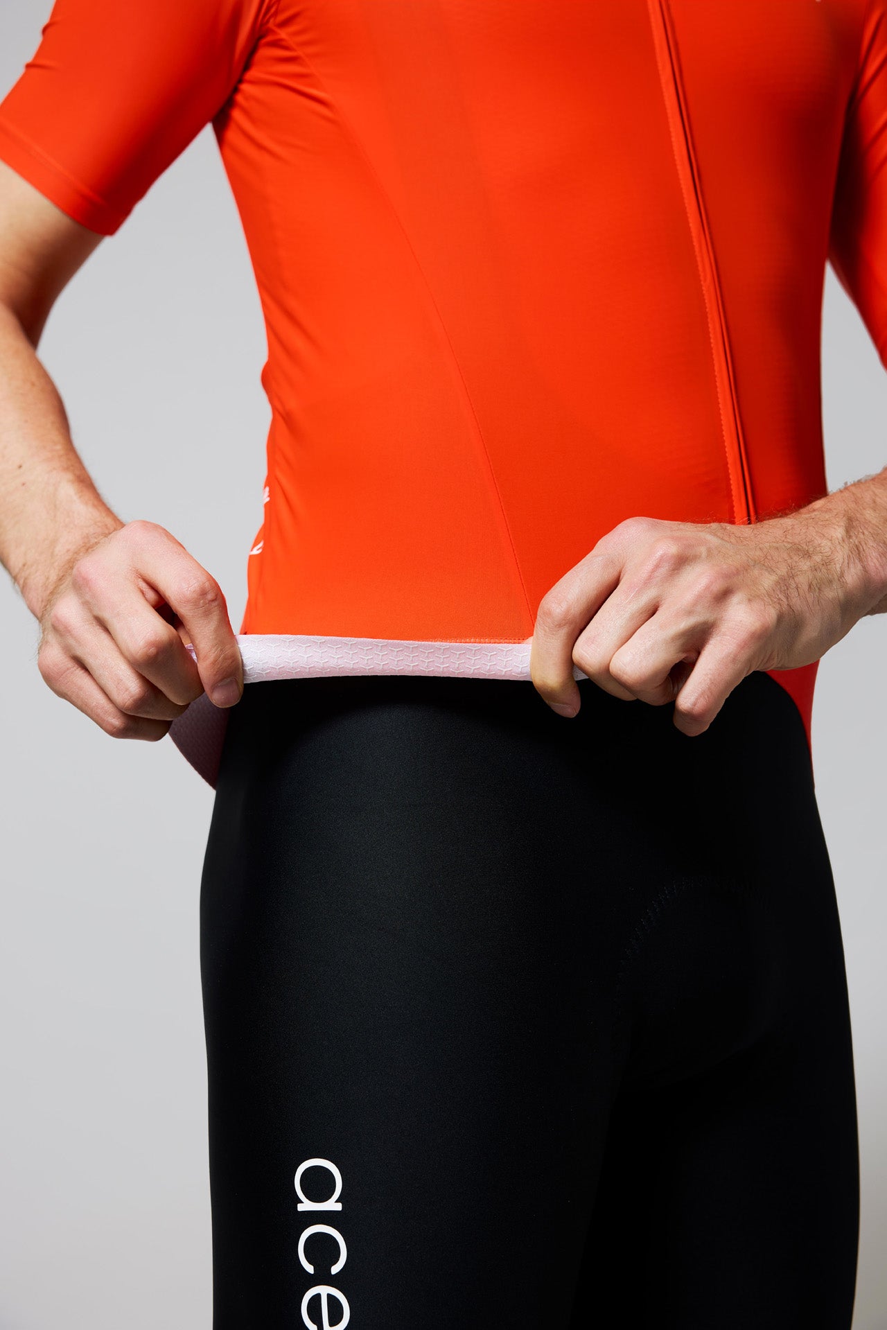 Heren Intermediate Fietsshirt Korte Mouw Wielershirts Acelera.cc #Color_Fire Orange