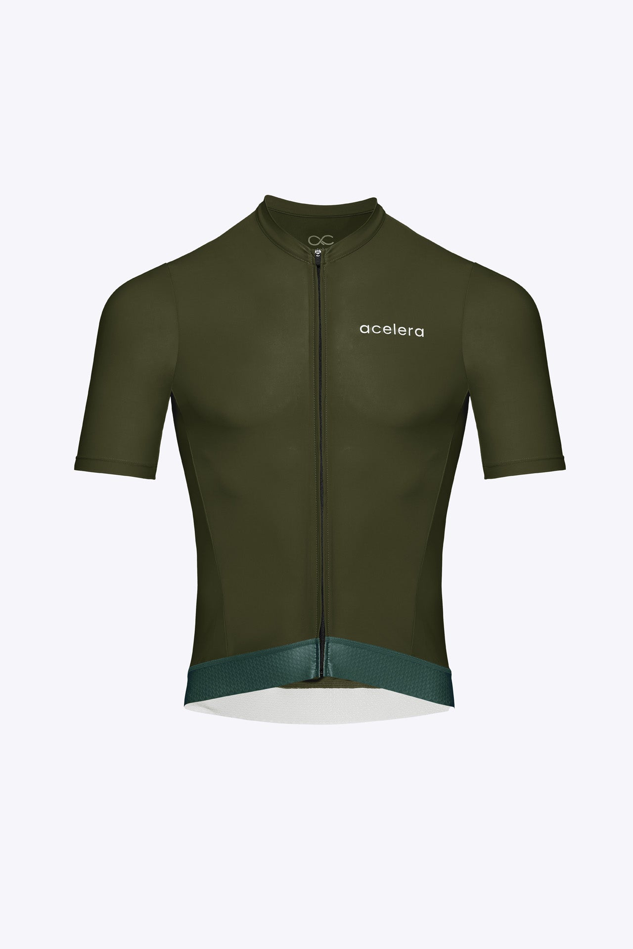 Heren Intermediate Fietsshirt Korte Mouw Wielershirts Acelera.cc Dark Green S #Color_Dark Green