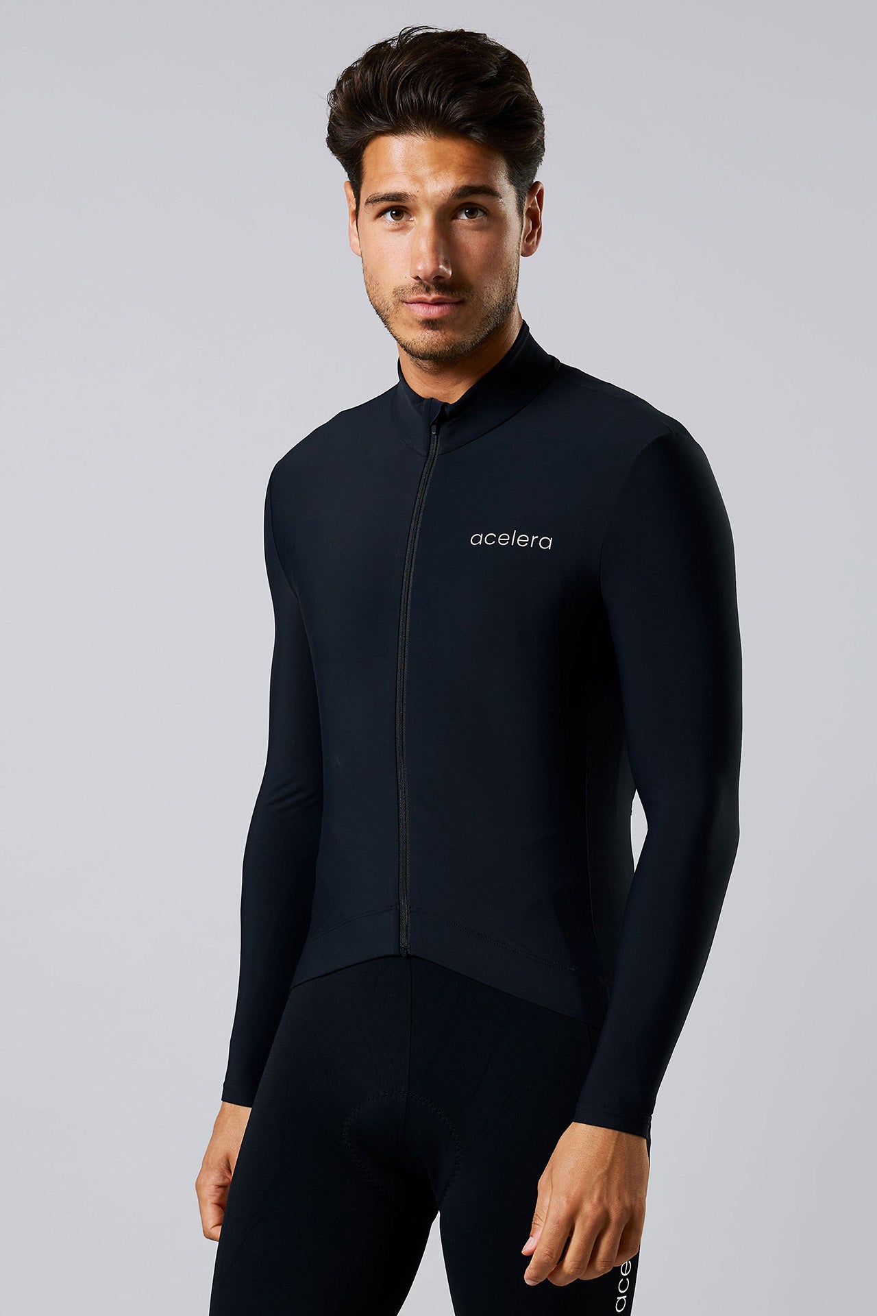Heren Pro Fietsshirt Lange Mouw Lined Wielershirts Acelera.cc