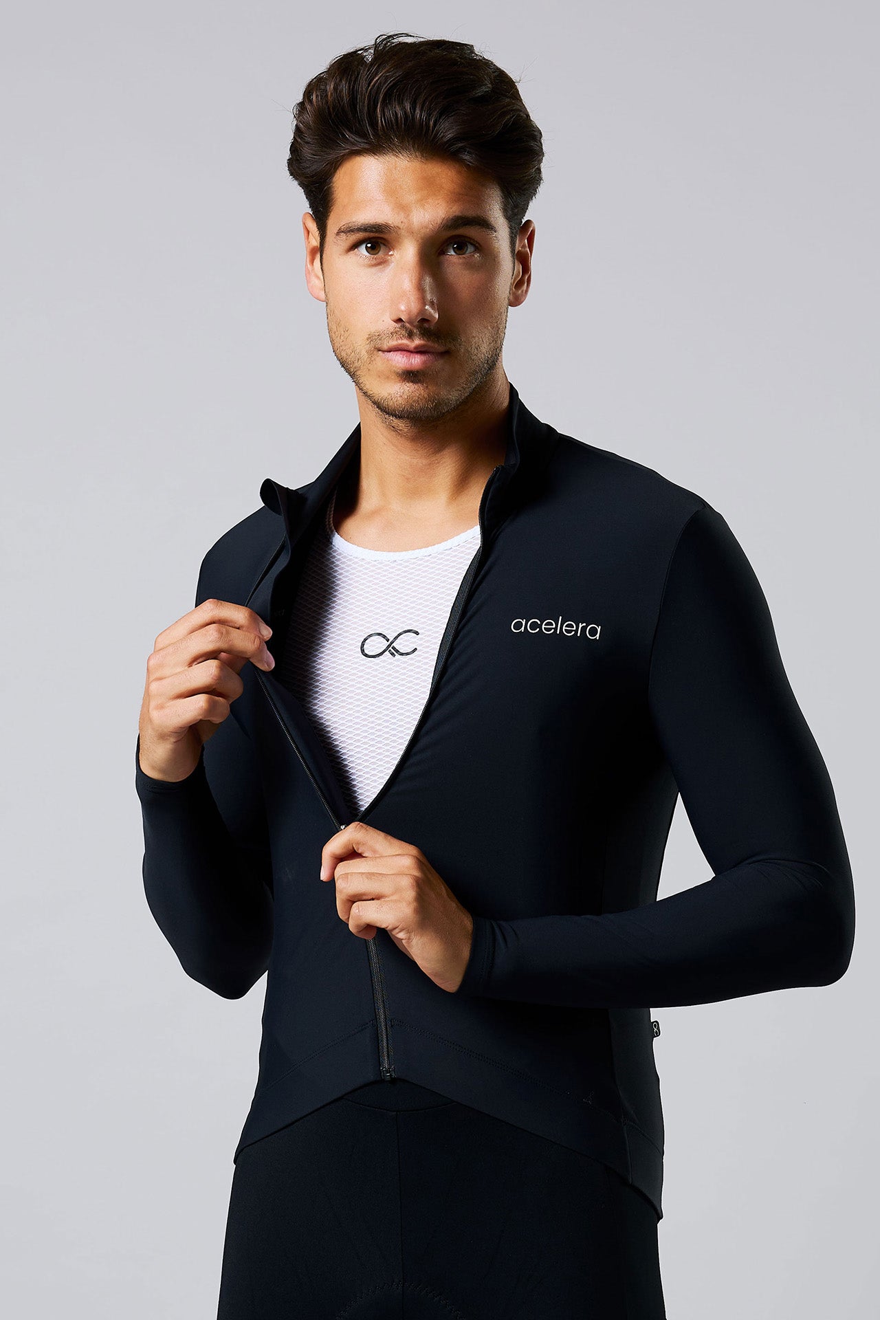 Heren Pro Fietsshirt Lange Mouw Lined Wielershirts Acelera.cc