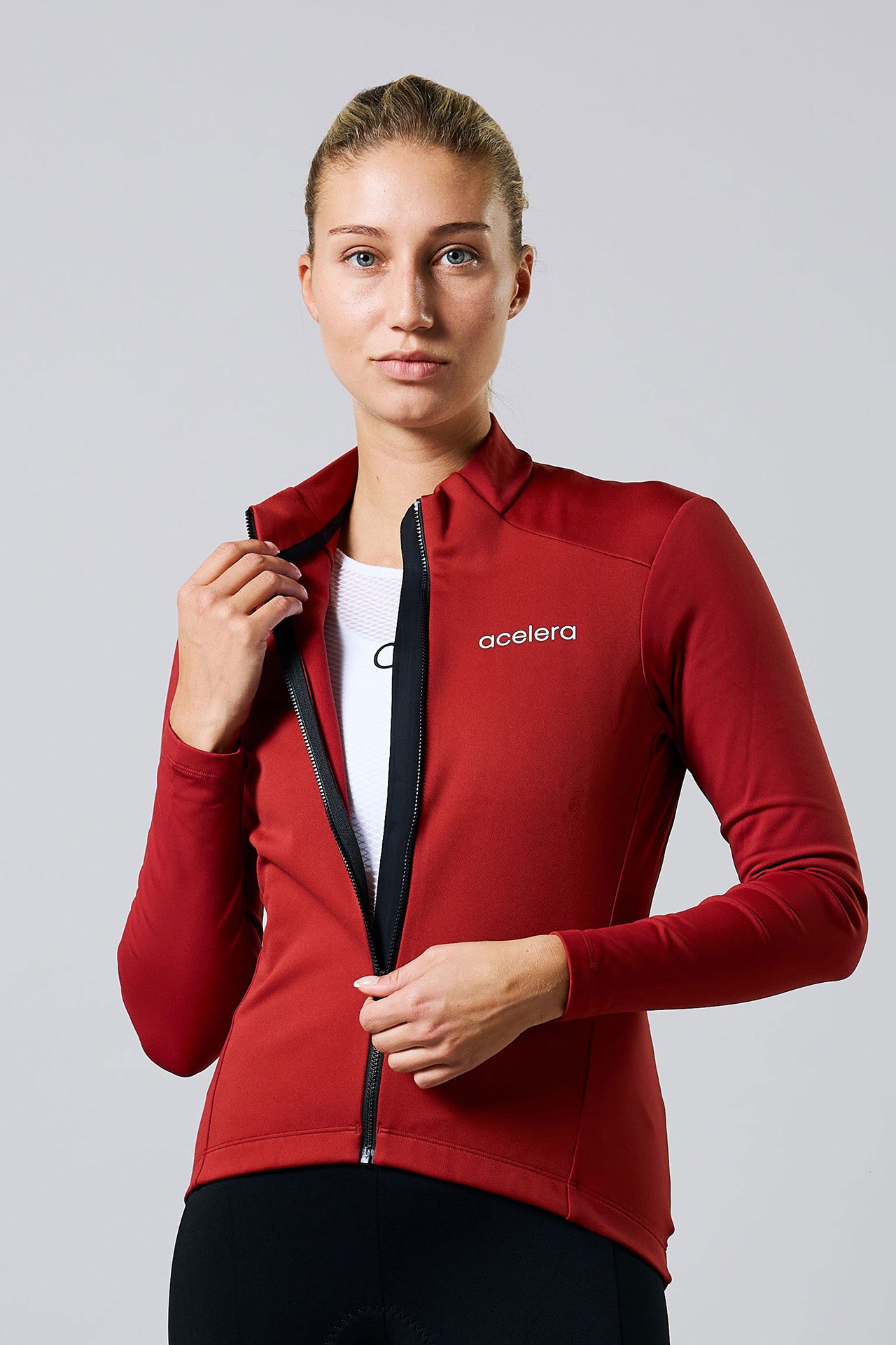 Dames Intermediate Fleeced Fietsjacket Wielershirts Acelera.cc