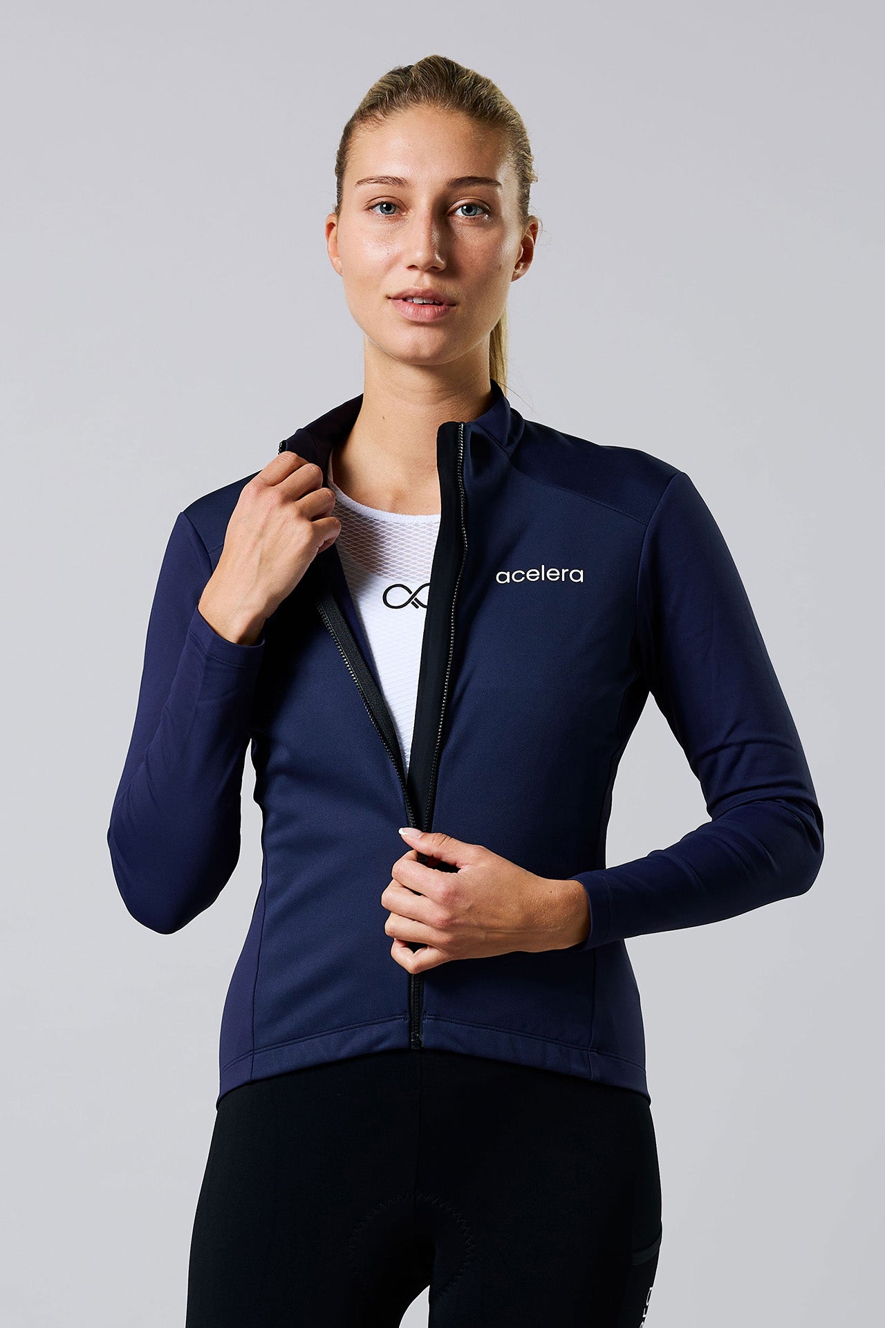 Dames Intermediate Fleeced Fietsjacket Wielershirts Acelera.cc