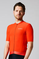 Acelera Signori Intermediate Maglia ciclismo manica corta - Arancione Fuoco Vista frontale #Color_Arancio Fuoco