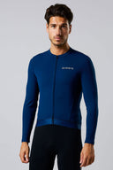 Acelera Panowie Pro Polarowa koszulka rowerowa z długim rękawem - ciemnoniebieski widok z przodu #Color_Dark Blue