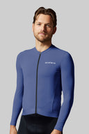 Acelera Heren Pro Summer Fietsshirt Lange Mouw - Blue Front View #Color_Blue