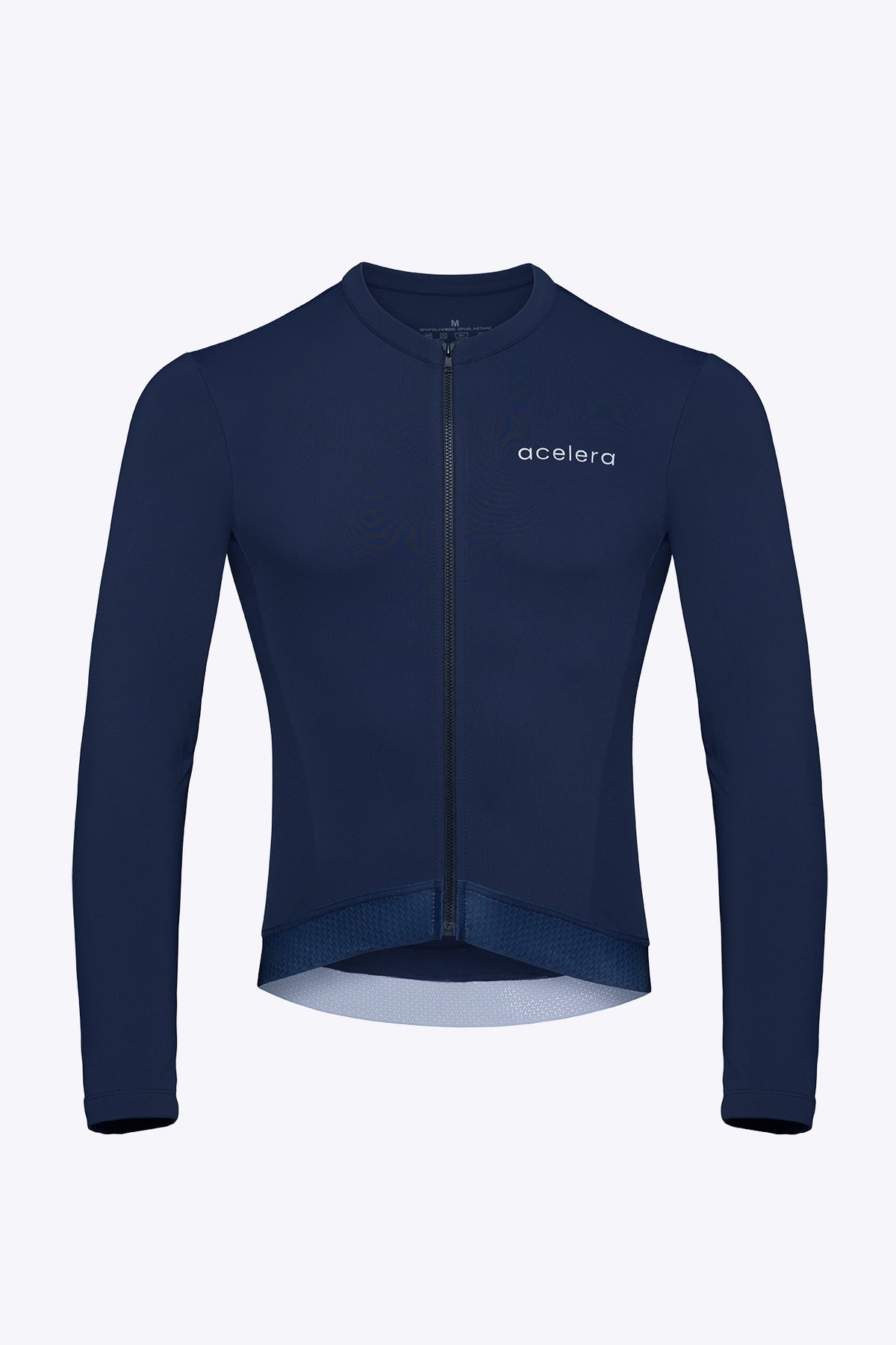 Acelera Homem Pro Jersey de Ciclismo de Manga Comprida Fleeced - Dark Blue Product Shot #Color_Dark Blue
