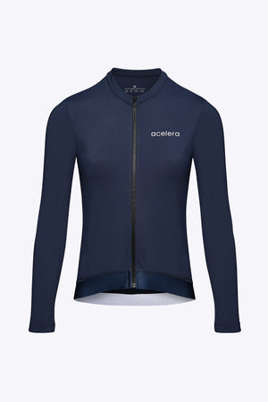 Jersey de ciclismo Pro para mulher, manga comprida, com forro polar