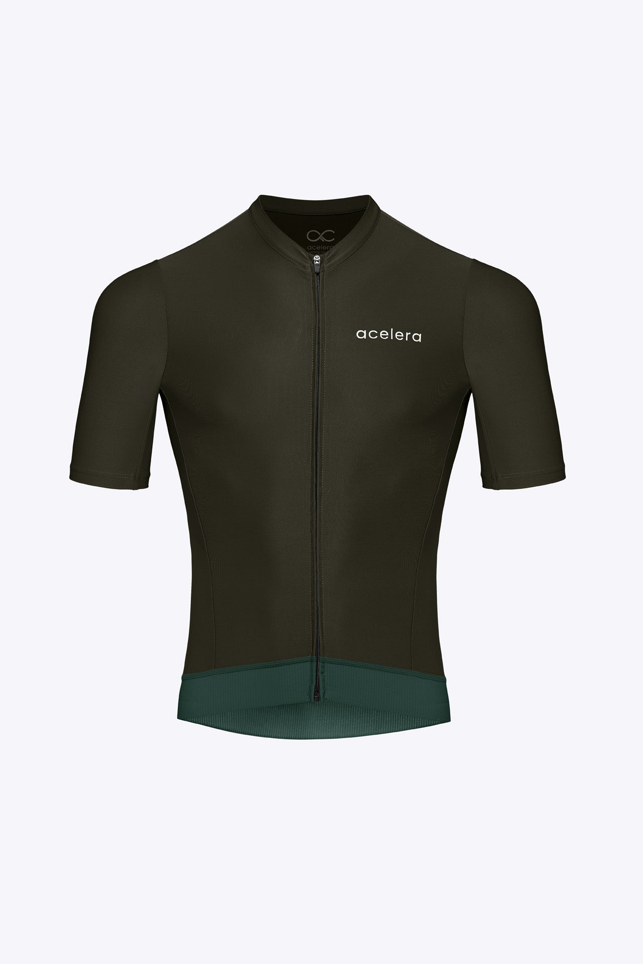 Heren Essential Fietsshirt Korte Mouw Wielershirts Acelera.cc Green Smoke S