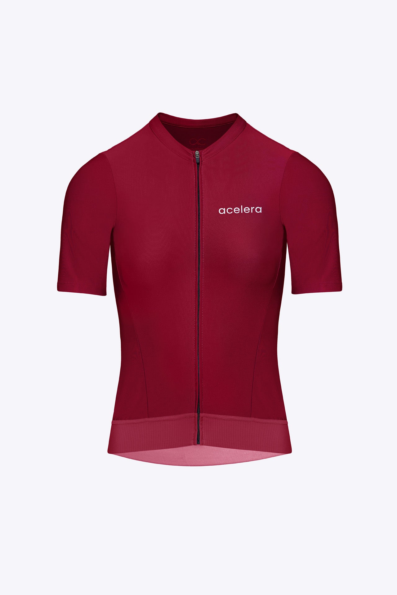 Dames Essential Fietsshirt Korte Mouw Wielershirts Acelera.cc Cherry Red XS