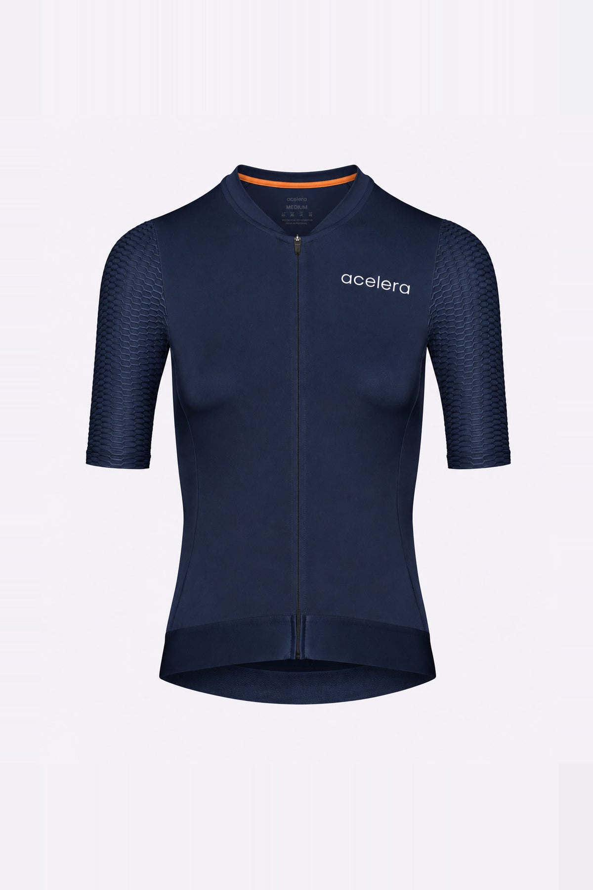 Acelera Women Pro cycling jersey Short Sleeve - Navy Blue Product Shot #Color_Navy Blue