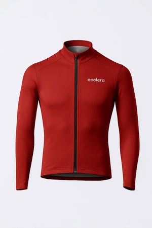 Jersey de ciclismo Intermediate para homem, manga comprida, com forro polar